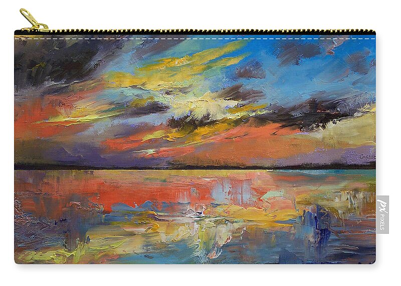 Key West Zip Pouch featuring the painting Key West Florida Sunset by Michael Creese