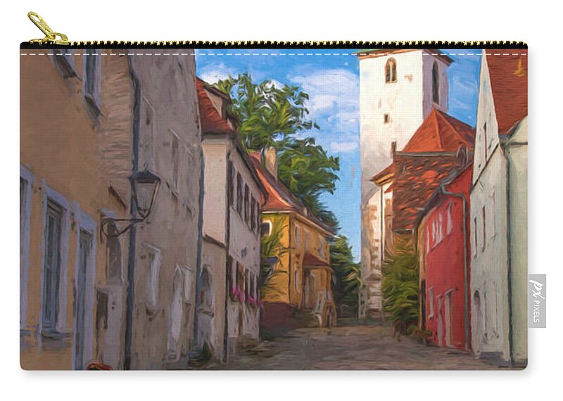 Vilseck Zip Pouch featuring the photograph Klostergasse Vilseck by Shirley Radabaugh