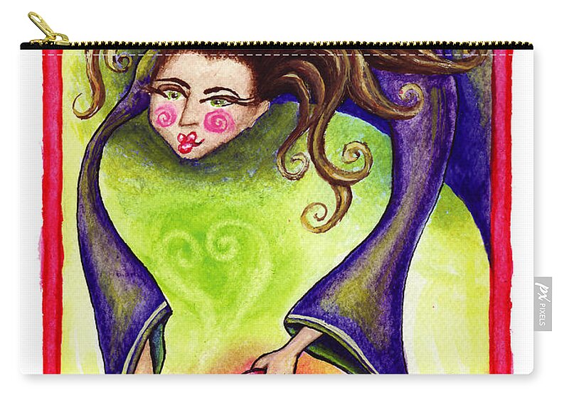 Teapot Carry-all Pouch featuring the painting Lady of Tea by Michelle Bien