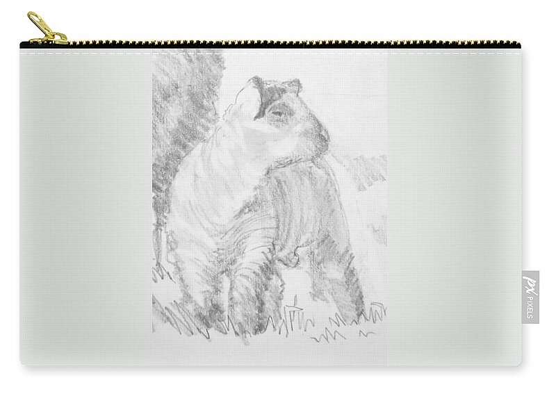 Lamb Zip Pouch featuring the drawing Lamb #1 by Mike Jory
