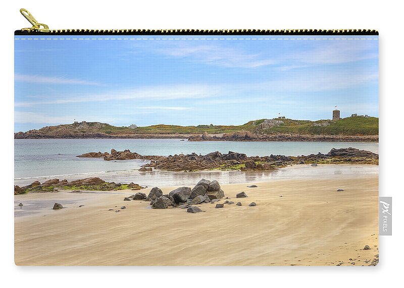 L'ancresse Bay Zip Pouch featuring the photograph L'Ancresse Bay - Guernsey #1 by Joana Kruse