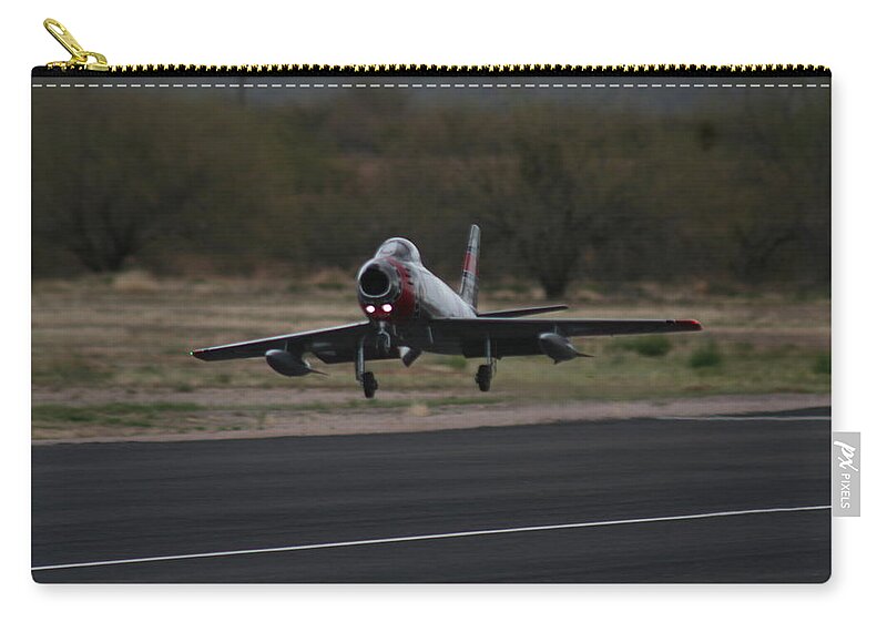 F-86 Zip Pouch featuring the photograph Landing #1 by David S Reynolds