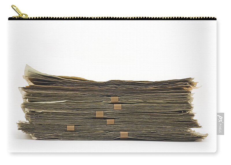 Wealth Zip Pouch featuring the photograph Large Stack Of American Cash Money #1 by Keith Webber Jr