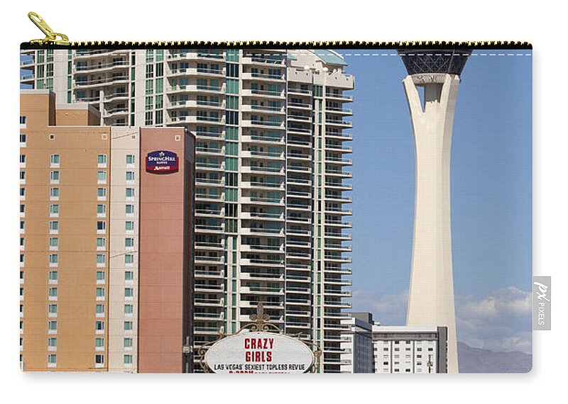 Stratosphere Zip Pouch featuring the photograph Las Vegas Monorail #1 by Anthony Totah
