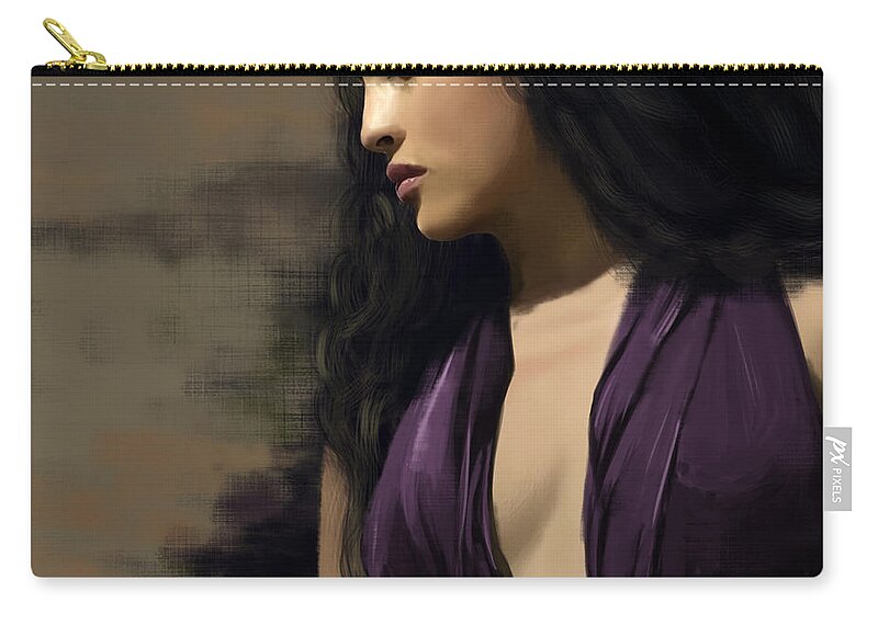 Girl Zip Pouch featuring the digital art Loneliness by Kate Black