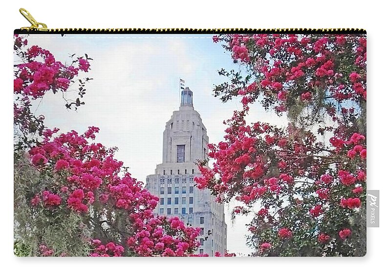 Capitol Zip Pouch featuring the photograph Louisiana State Capitol #1 by Lizi Beard-Ward
