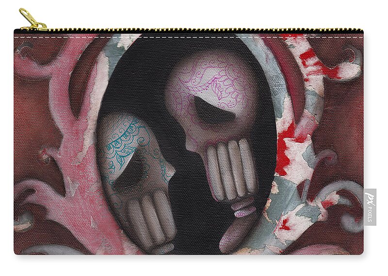 Day Of The Dead Carry-all Pouch featuring the painting Lovers by Abril Andrade