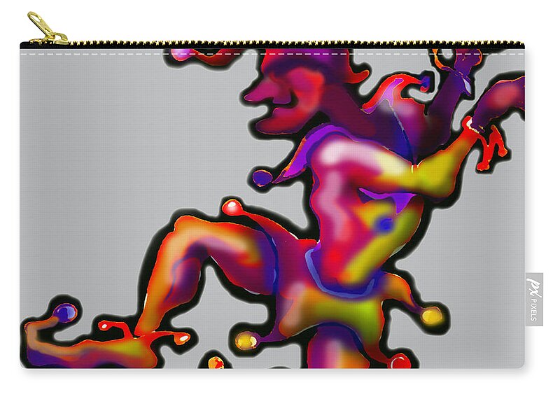Mardi Gras Zip Pouch featuring the digital art Mardi Gras Jester #1 by Kevin Middleton
