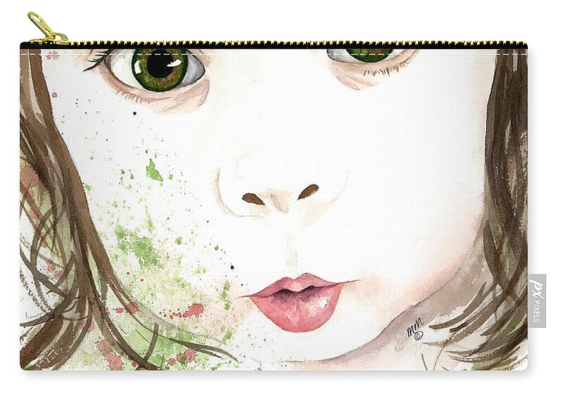 Magnetic Zip Pouch featuring the painting Embrace Wonder by Michal Madison