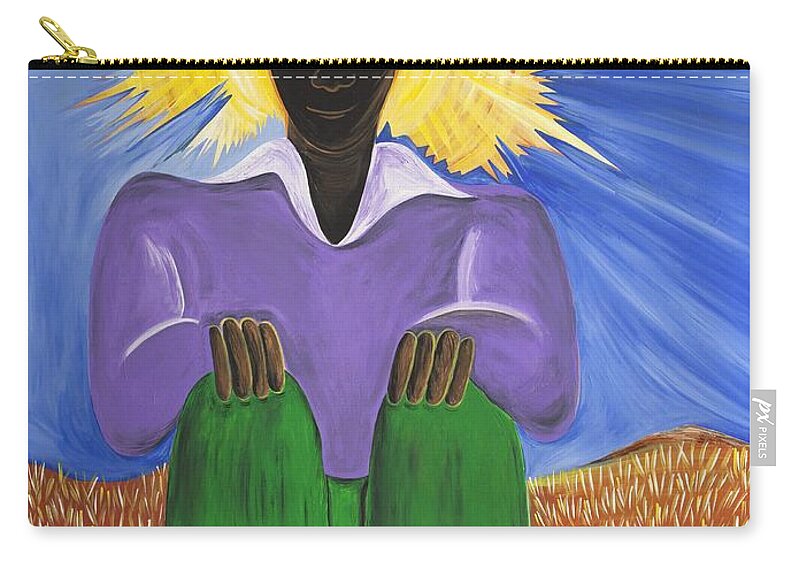 Gullah Art Zip Pouch featuring the painting Master of Thoughts by Patricia Sabreee