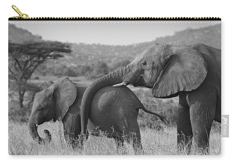 Africa Zip Pouch featuring the photograph Maternal Love #2 by Michele Burgess