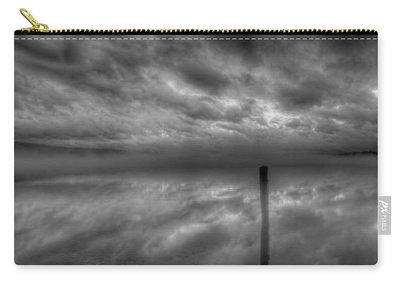 New England Zip Pouch featuring the photograph Melvin Bay Fog #1 by Brenda Jacobs