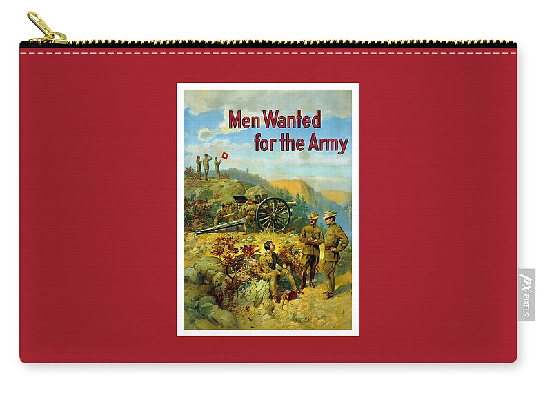 Army Zip Pouch featuring the painting Men Wanted For The Army #1 by War Is Hell Store