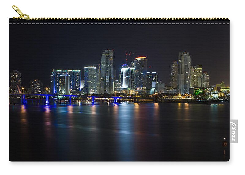Architecture Zip Pouch featuring the photograph Miami Downtown Skyline #1 by Raul Rodriguez
