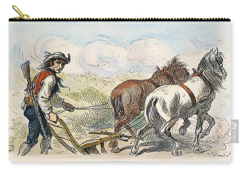 1776 Zip Pouch featuring the photograph Minuteman: Farmer, 1776 #1 by Granger