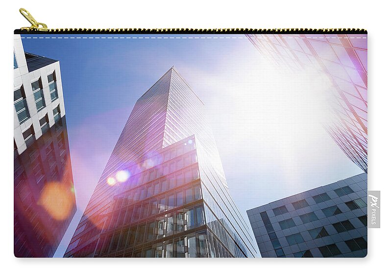 North Rhine Westphalia Zip Pouch featuring the photograph Modern Office Buildings #1 by Jorg Greuel