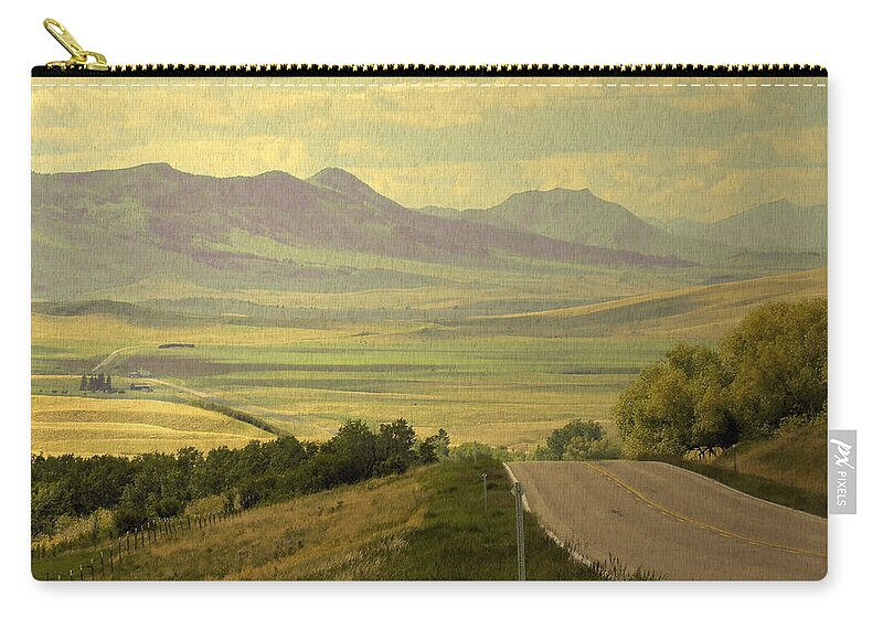 Montana Highway 434 Carry-all Pouch featuring the photograph Montana Highway -1 by Kae Cheatham