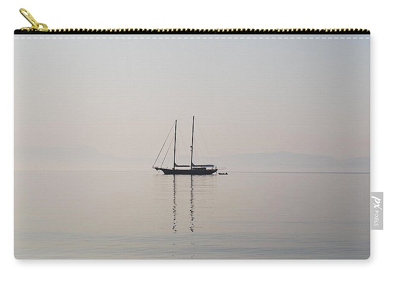 Morning Mist Zip Pouch featuring the photograph Morning Mist by George Katechis