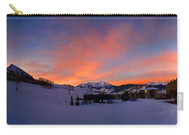 Mount Crested Butte Zip Pouch featuring the photograph Mount Crested Butte #1 by Raymond Salani III