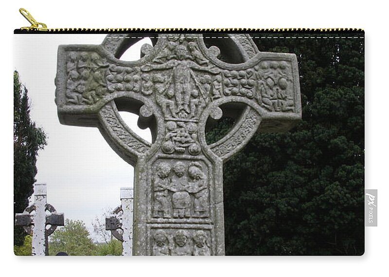 Muiredach's Cross Zip Pouch featuring the photograph Muiredach's Cross - Monasterboice by Christiane Schulze Art And Photography