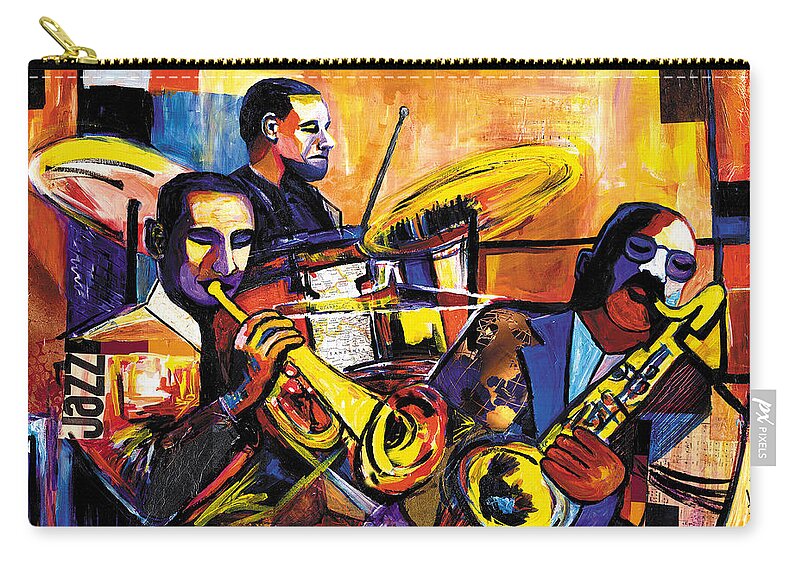 Everett Spruill Zip Pouch featuring the painting New Orleans Trio by Everett Spruill
