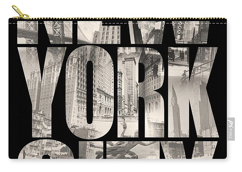 Colorful Zip Pouch featuring the digital art New York City by Gary Grayson