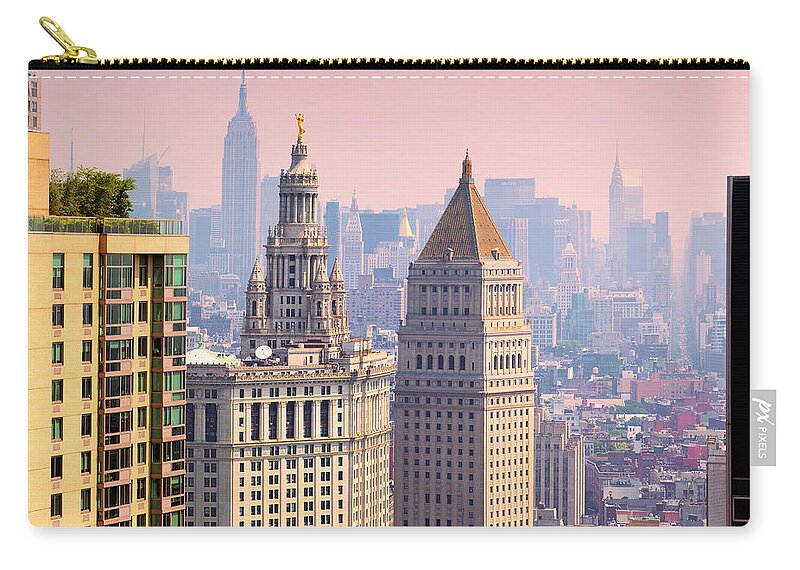 Tranquility Zip Pouch featuring the photograph New York City Skyline #1 by Tony Shi Photography