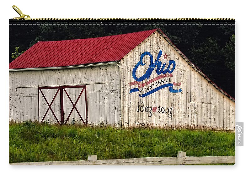 State Of Ohio Carry-all Pouch featuring the photograph Ohio Bicentennial Barn by Flees Photos