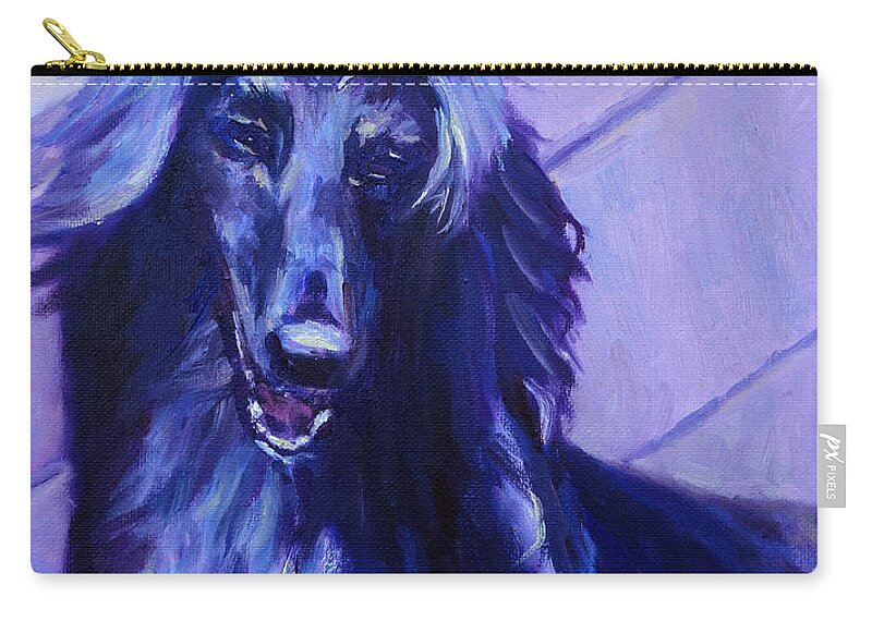 Afghan Hound Zip Pouch featuring the painting Olive #1 by Terry Chacon