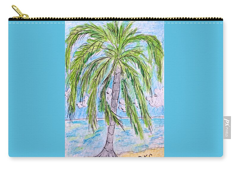 Beach Zip Pouch featuring the painting On the Beach #2 by Kathy Marrs Chandler
