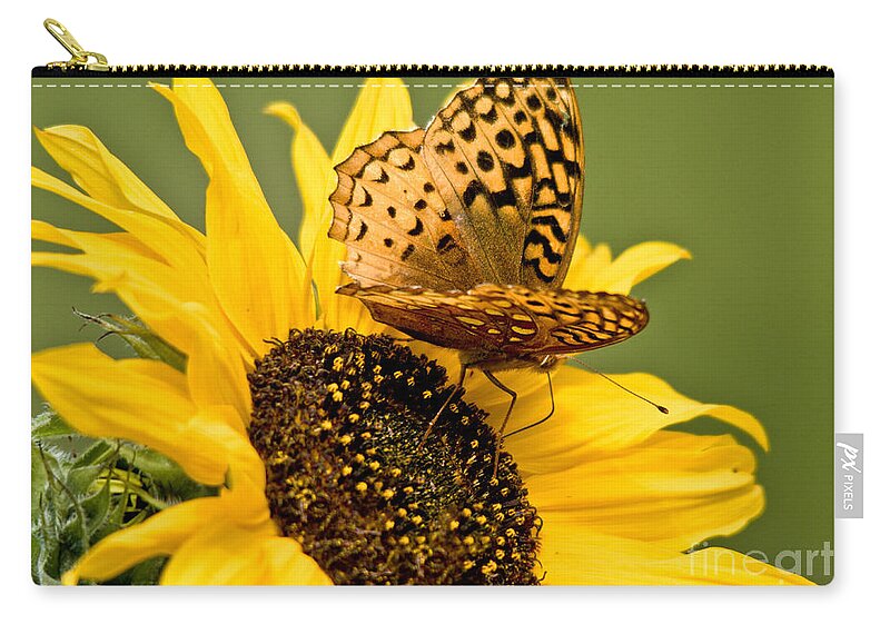 Sunflower Zip Pouch featuring the photograph On the Edge #1 by Cheryl Baxter