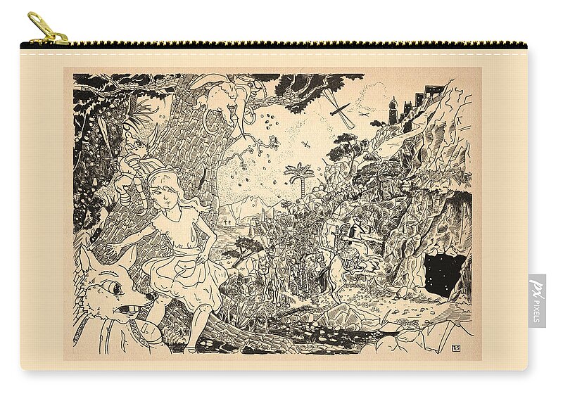 Wurtherington Zip Pouch featuring the drawing Open Sesame #2 by Reynold Jay