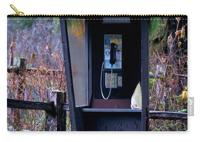 Nature Zip Pouch featuring the photograph Phone Booth, Hoh Rainforest #1 by Mark Newman