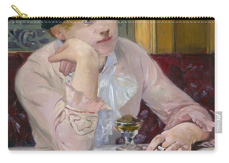 1877 Zip Pouch featuring the painting Plum Brandy #1 by Edouard Manet