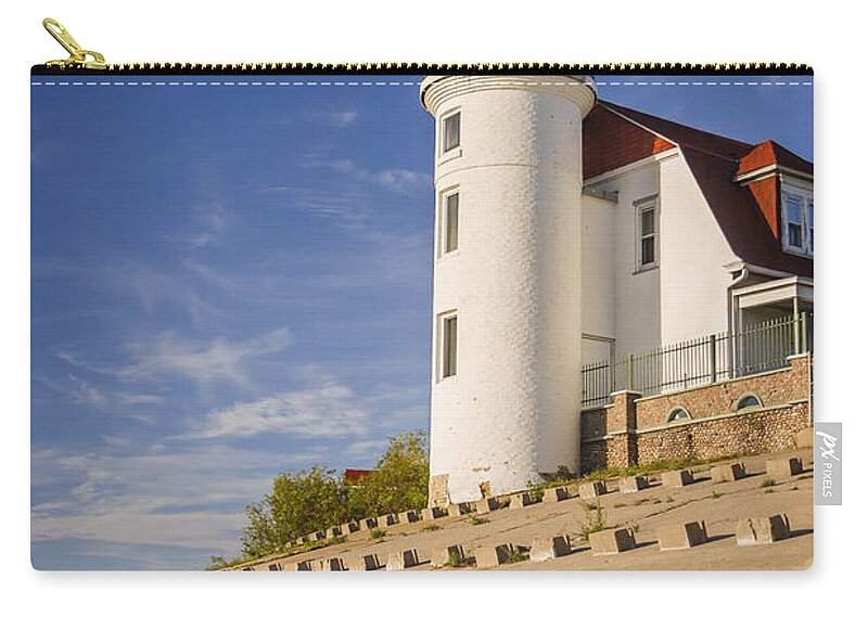 3scape Zip Pouch featuring the photograph Point Betsie Lighthouse Michigan #1 by Adam Romanowicz