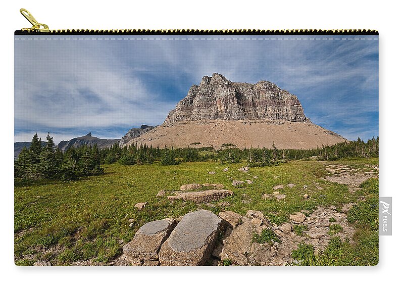 Alpine Zip Pouch featuring the photograph Pollock Mountain from Logan Pass by Jeff Goulden