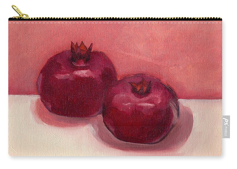 Pomegranates Zip Pouch featuring the painting Pomegranates by Katherine Miller