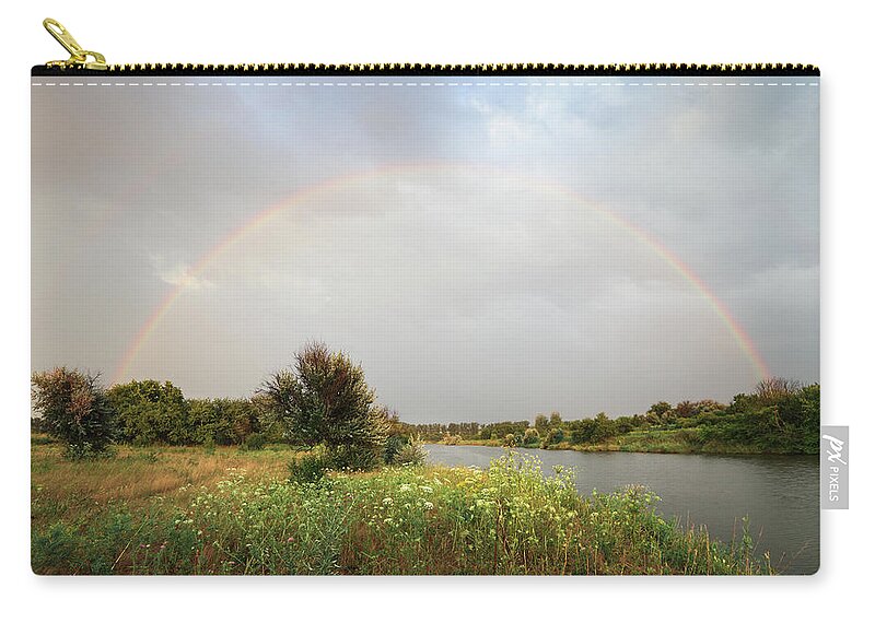 Scenics Zip Pouch featuring the photograph Rainbow #1 by Savushkin