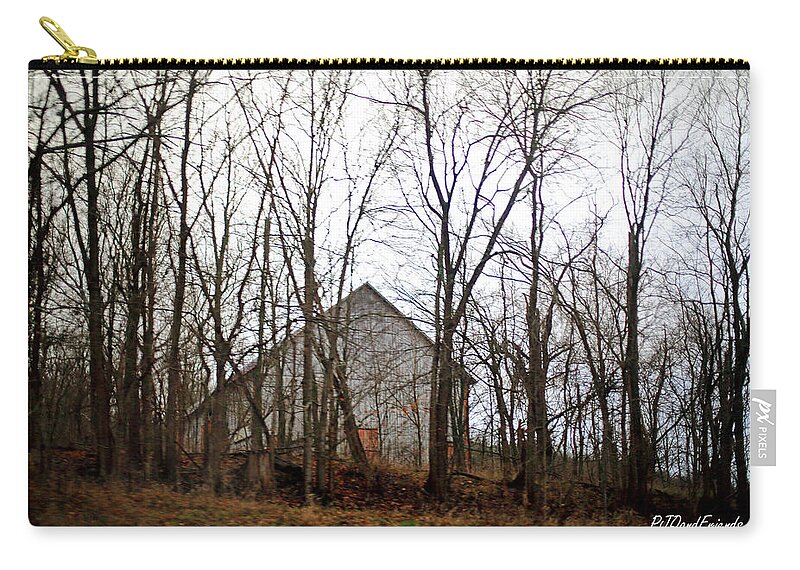 Red Doors Barn Zip Pouch featuring the photograph Red Doors Barn #1 by PJQandFriends Photography