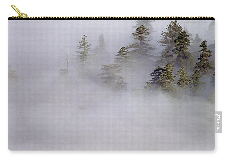 Nature Zip Pouch featuring the photograph Redwood Creek overlook with giant redwoods #1 by Jim Corwin