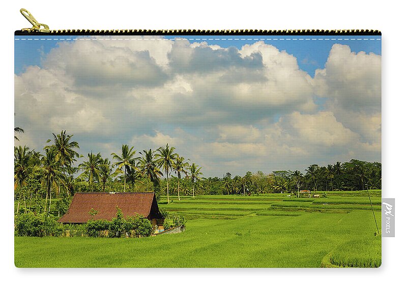 Scenics Zip Pouch featuring the photograph Rice Field, Bali, Indonesia #1 by Bob Pool