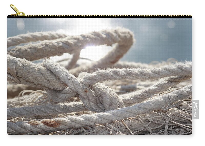Adriatic Sea Zip Pouch featuring the photograph Ropes and nets #1 by Ulrich Kunst And Bettina Scheidulin