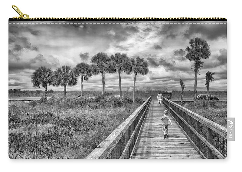 Hdr Zip Pouch featuring the photograph Running #2 by Howard Salmon