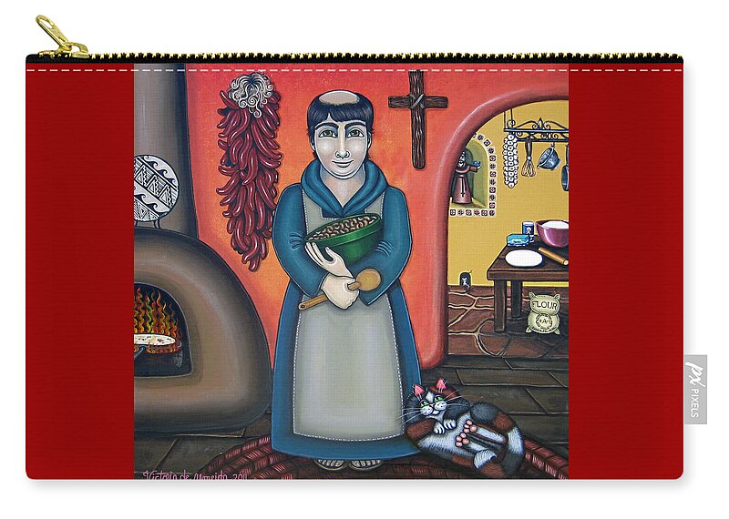 San Pascual Carry-all Pouch featuring the painting San Pascuals Kitchen by Victoria De Almeida