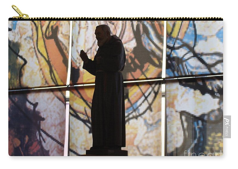 San Pio Zip Pouch featuring the photograph San Pio #1 by Tiziana Maniezzo