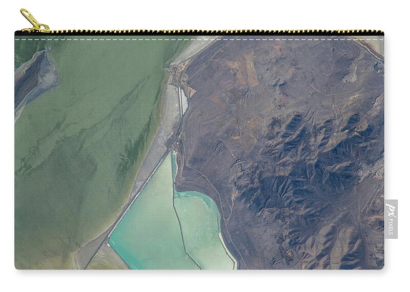 Photography Zip Pouch featuring the photograph Satellite View Of Salt Evaporation #1 by Panoramic Images