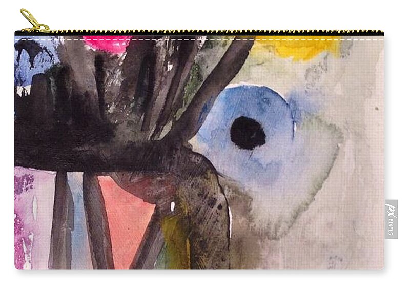 Floral Zip Pouch featuring the painting Series My Valentine #1 by Sherry Harradence
