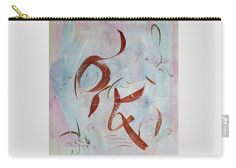 Abstract Painting Zip Pouch featuring the painting Skipping Along Together by Asha Carolyn Young