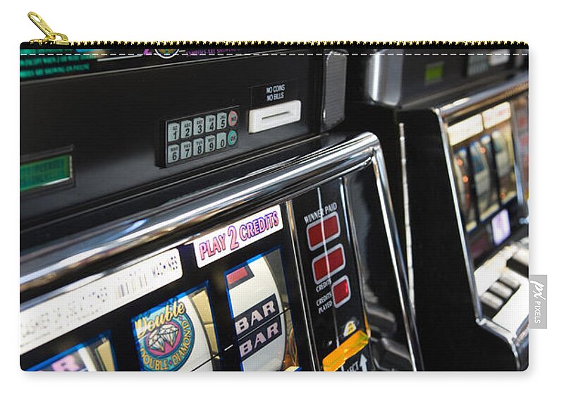 Photography Zip Pouch featuring the photograph Slot Machines At An Airport, Mccarran #1 by Panoramic Images