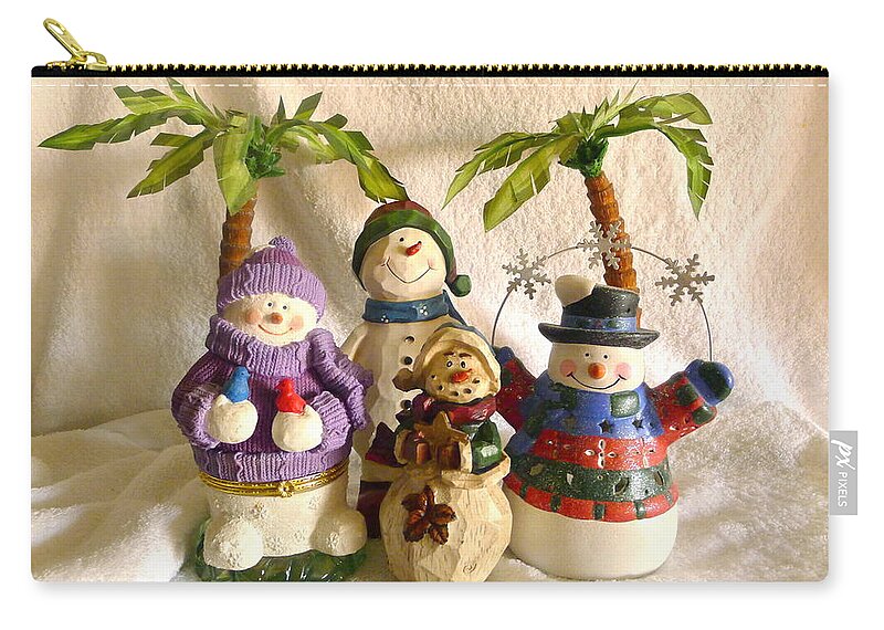 Snowman Zip Pouch featuring the photograph Snowbirds by Denise Mazzocco